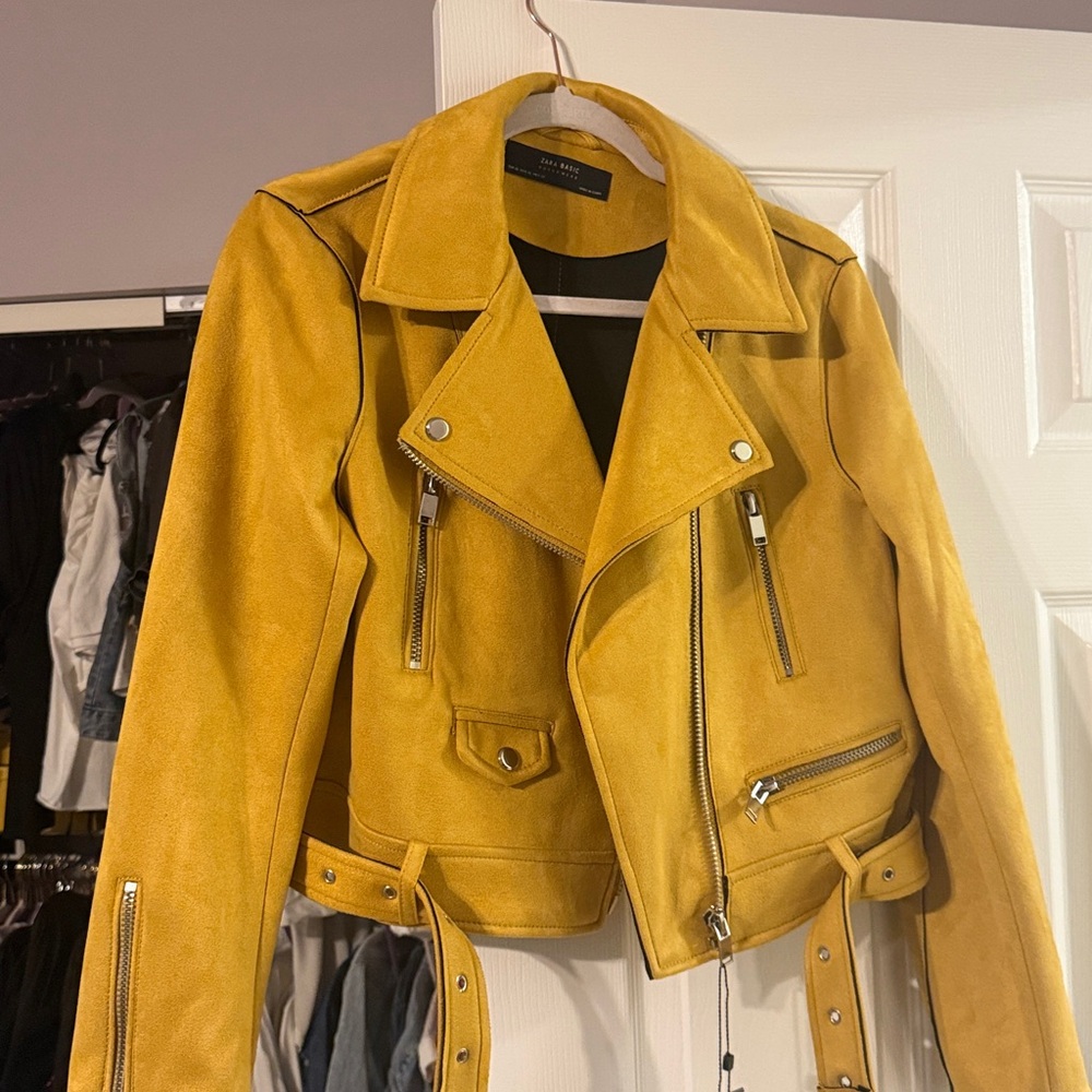 BNWT Zara suede-like moto jacket size XL